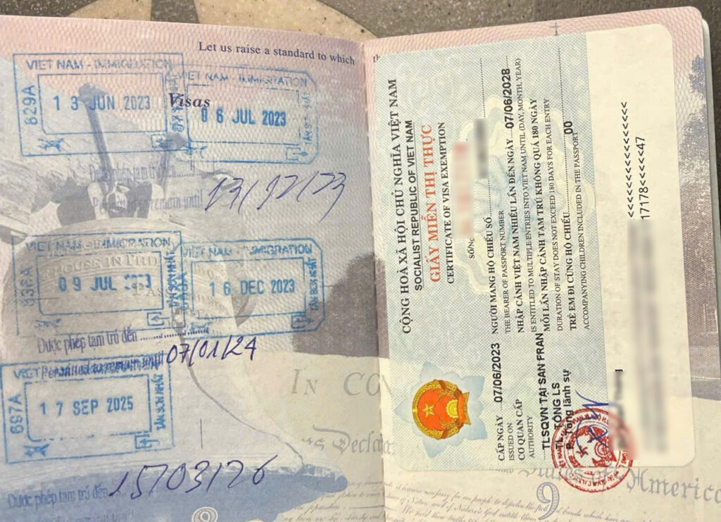 giấy miễn thị thực