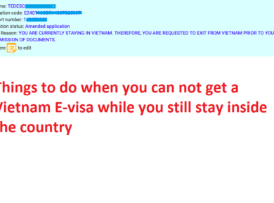 Why can not get a new Vietnam E-visa inside the country