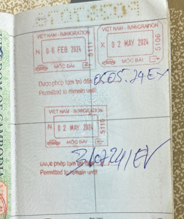 Mẫu tem Việt Nam Evisa được cấp tại cửa khẩu Mộc Bài